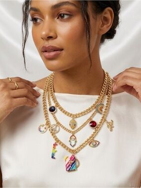 NWT Kurt Geiger Charm Row Necklace